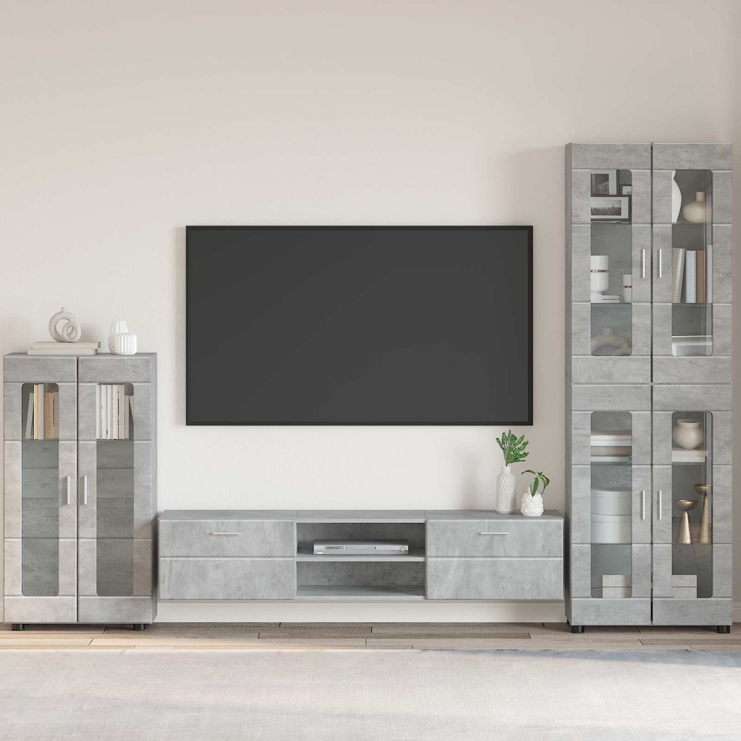 Sideboard FLORIN 55,5 x 29 x 100 cm Beton Grau Holzwerkstoff