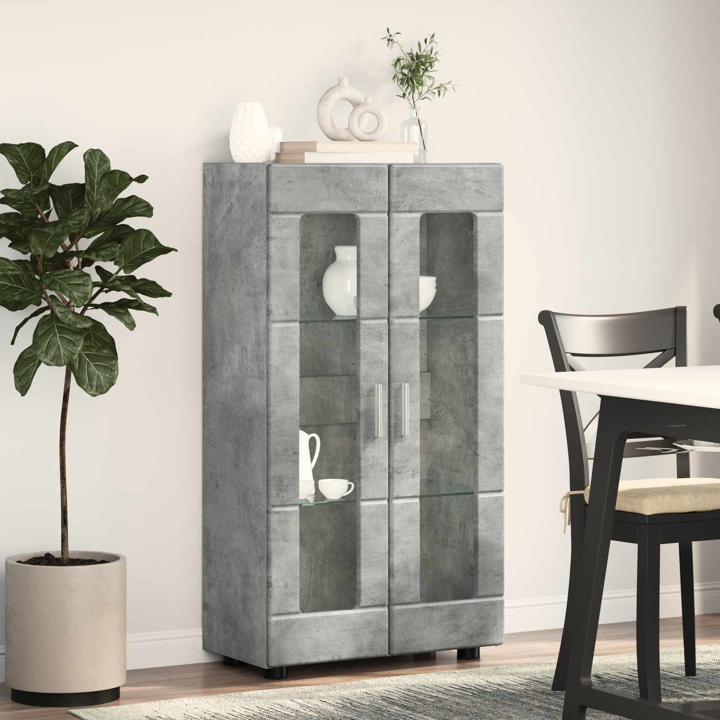 Sideboard FLORIN 55,5 x 29 x 100 cm Beton Grau Holzwerkstoff