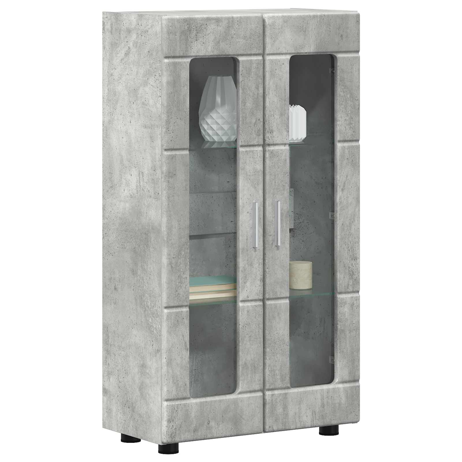 Sideboard FLORIN 55,5 x 29 x 100 cm Beton Grau Holzwerkstoff