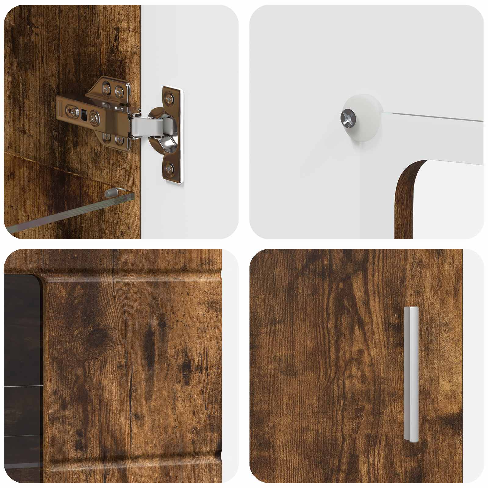 Sideboard FLORIN 55,5 x 29 x 100 cm Geräucherte Eiche