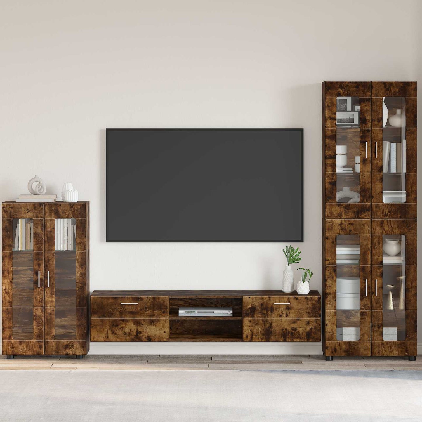 Sideboard FLORIN 55,5 x 29 x 100 cm Geräucherte Eiche