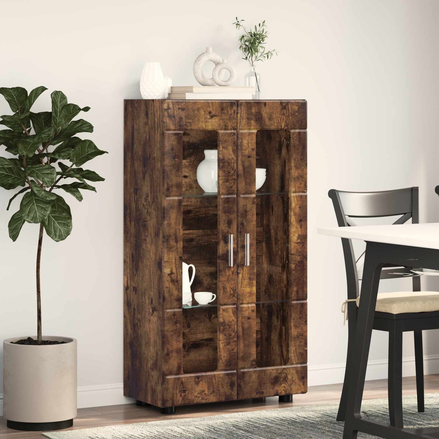 Sideboard FLORIN 55,5 x 29 x 100 cm Geräucherte Eiche