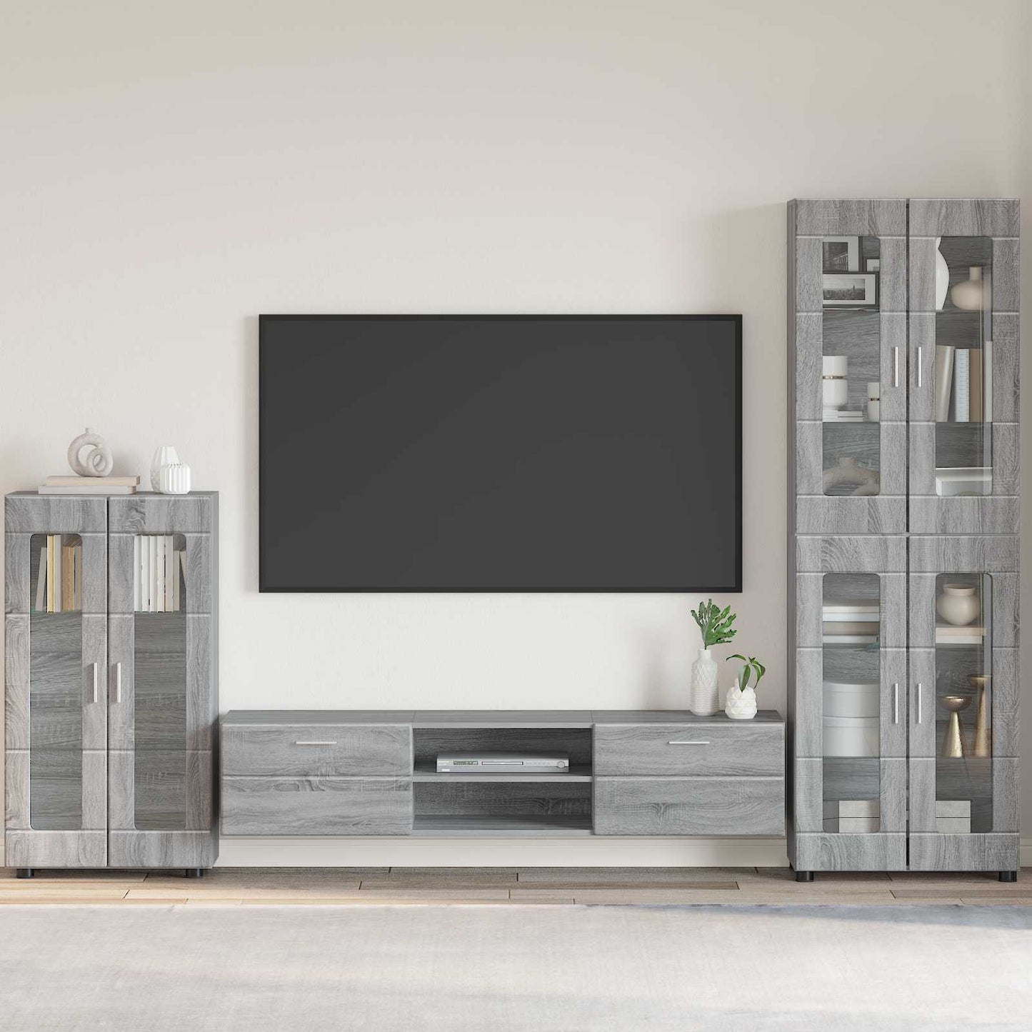 Sideboard FLORIN 55,5 x 29 x 100 cm Graues Sonoma Holzwerkstoff