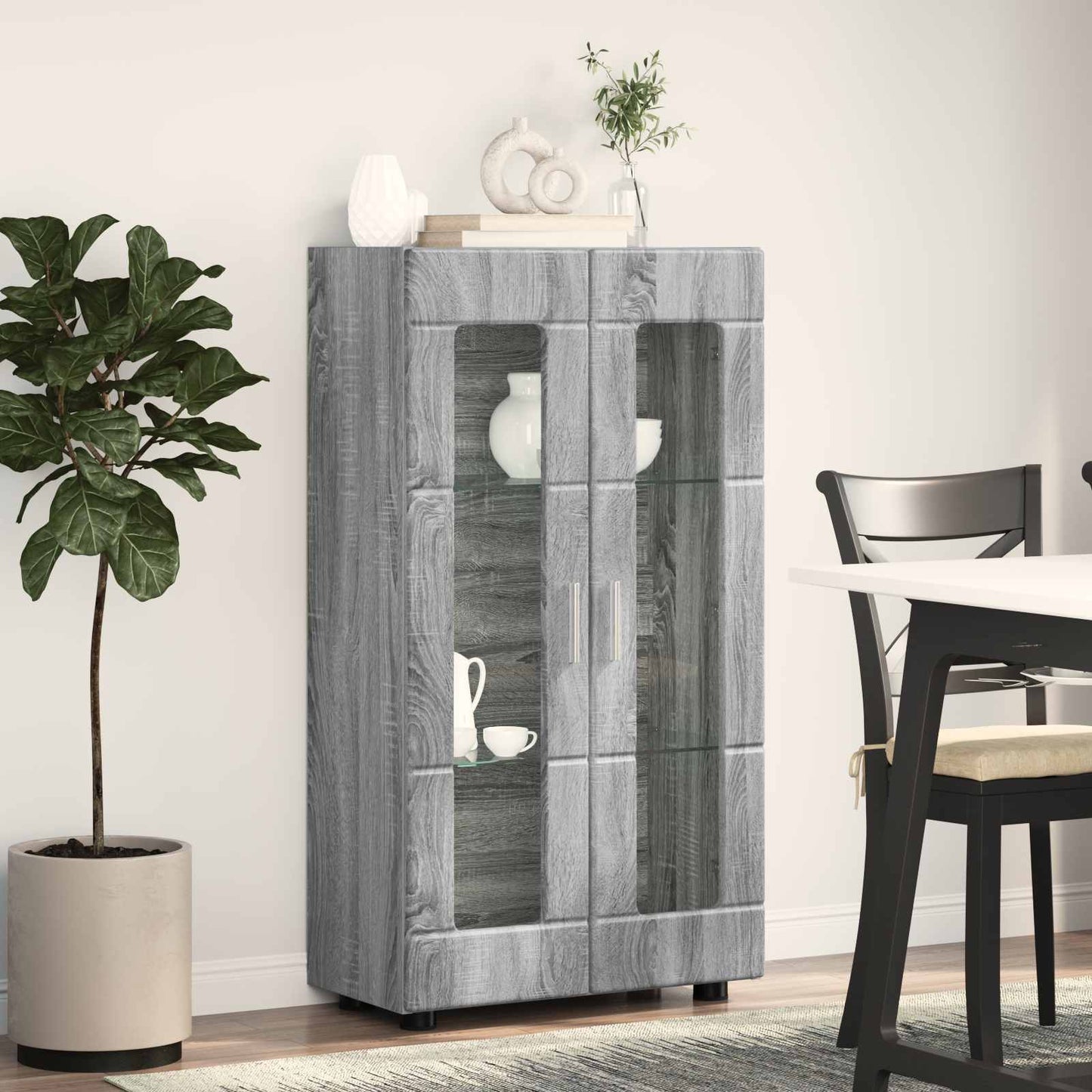 Sideboard FLORIN 55,5 x 29 x 100 cm Graues Sonoma Holzwerkstoff