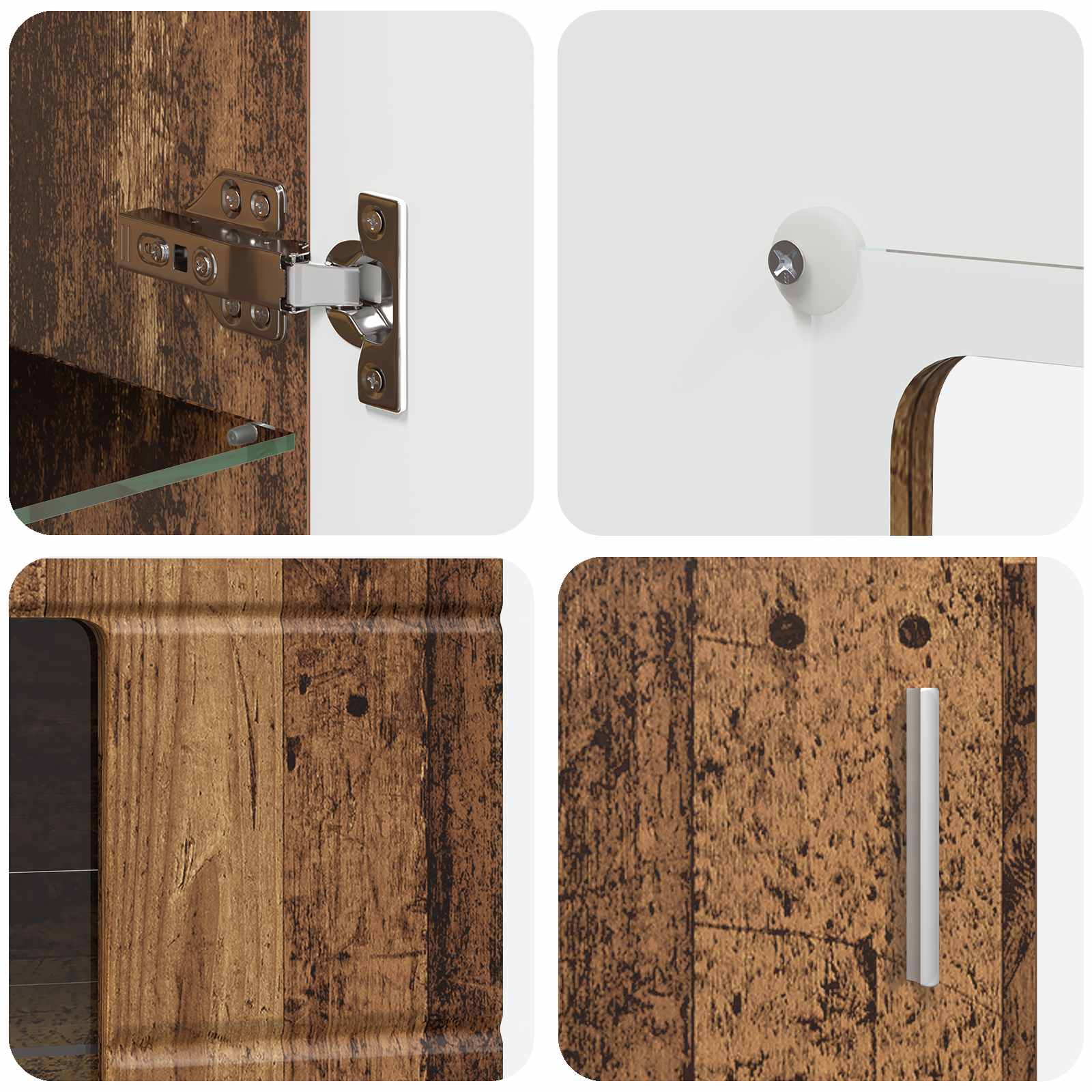 Sideboard FLORIN 55,5 x 29 x 100 cm Altholz Holzwerkstoff