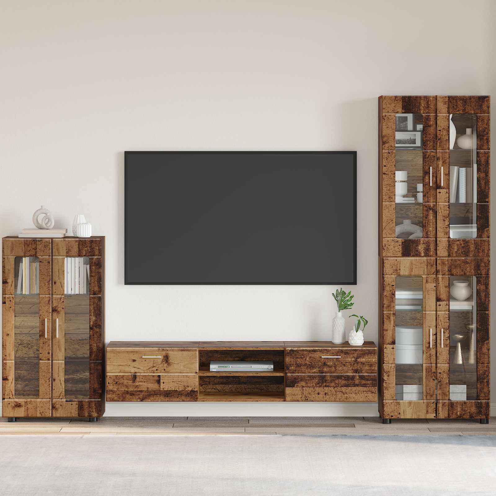 Sideboard FLORIN 55,5 x 29 x 100 cm Altholz Holzwerkstoff
