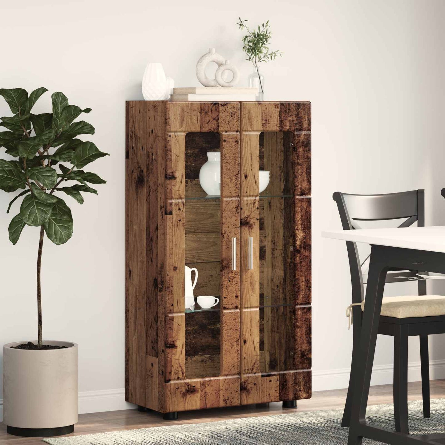 Sideboard FLORIN 55,5 x 29 x 100 cm Altholz Holzwerkstoff