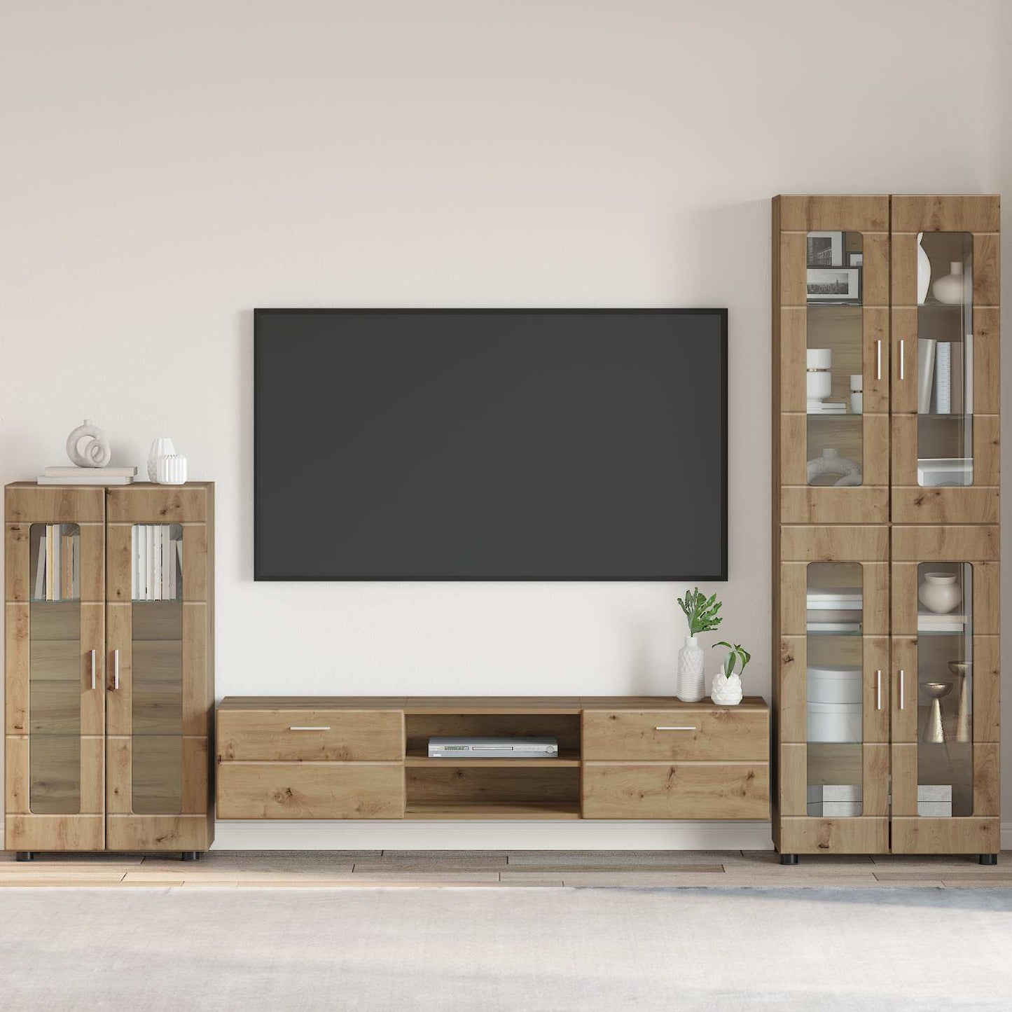 Sideboard FLORIN 55,5 x 29 x 100 cm Artisan-Eiche Holzwerkstoff