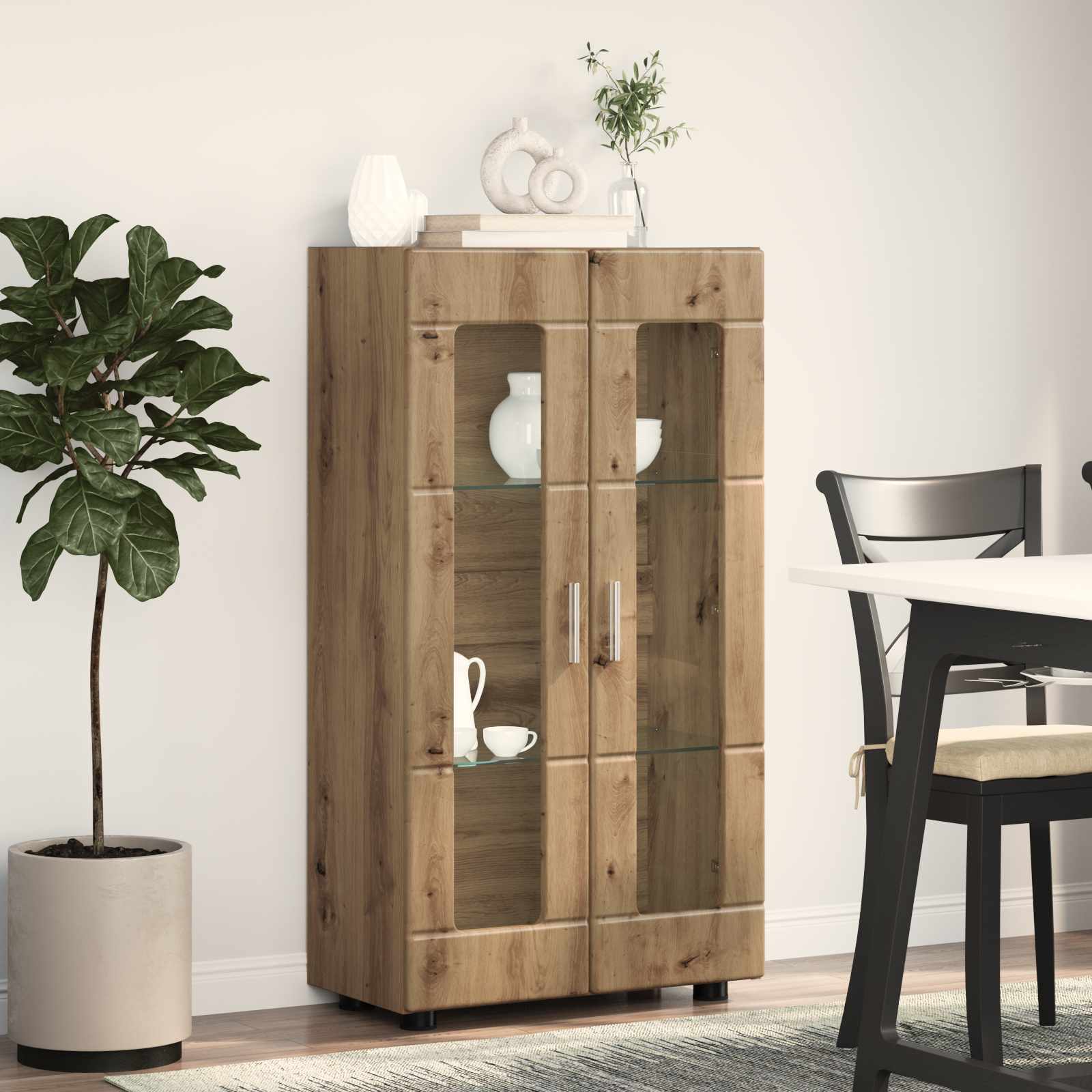 Sideboard FLORIN 55,5 x 29 x 100 cm Artisan-Eiche Holzwerkstoff