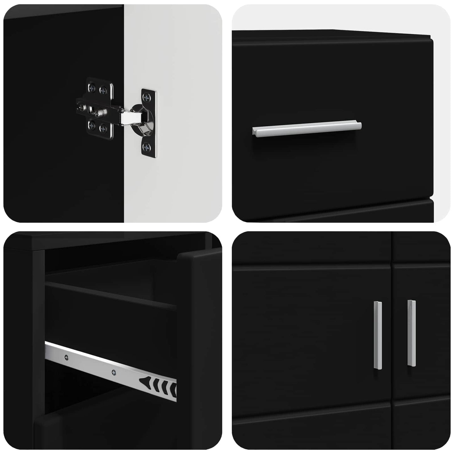 Holzschrank Schwarz Holzwerkstoff