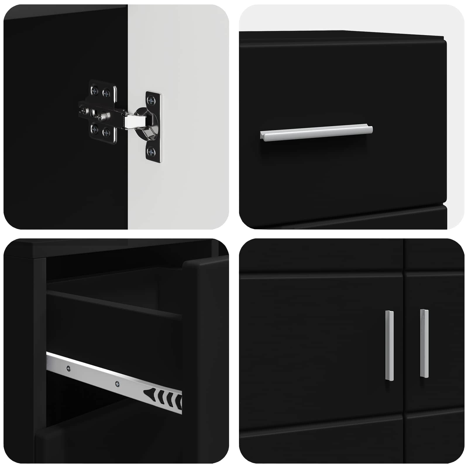 Holzschrank Schwarz Holzwerkstoff