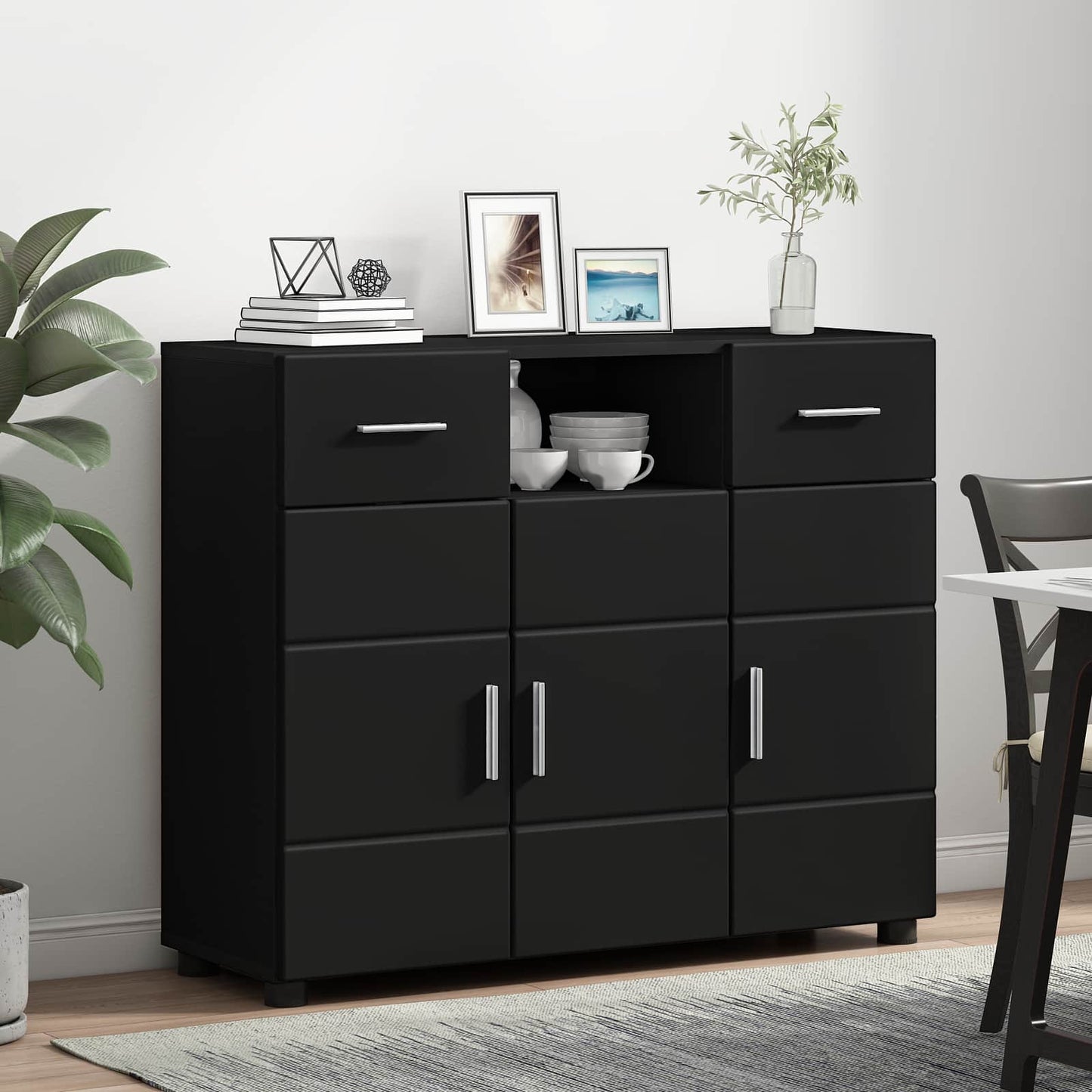 Holzschrank Schwarz Holzwerkstoff
