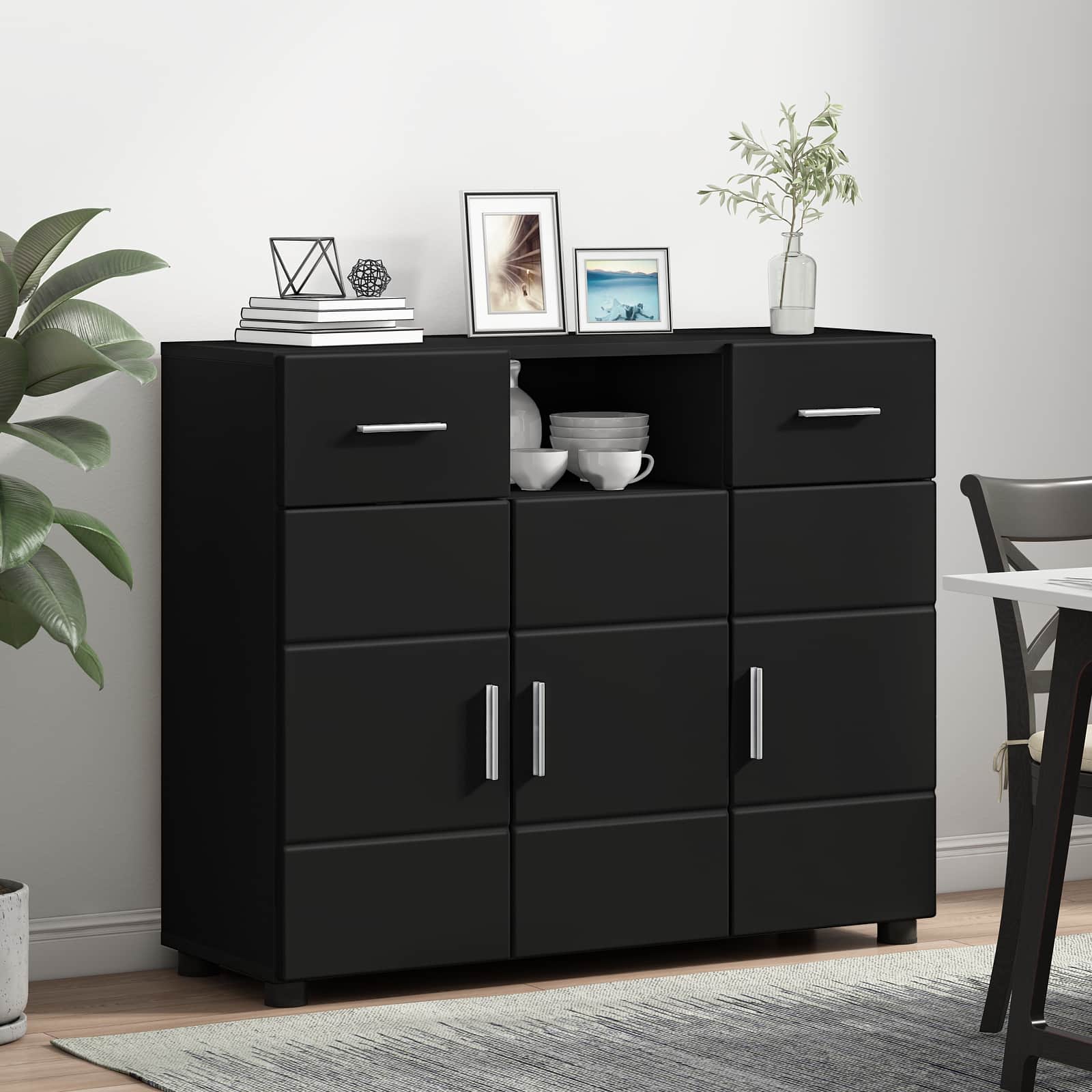 Holzschrank Schwarz Holzwerkstoff