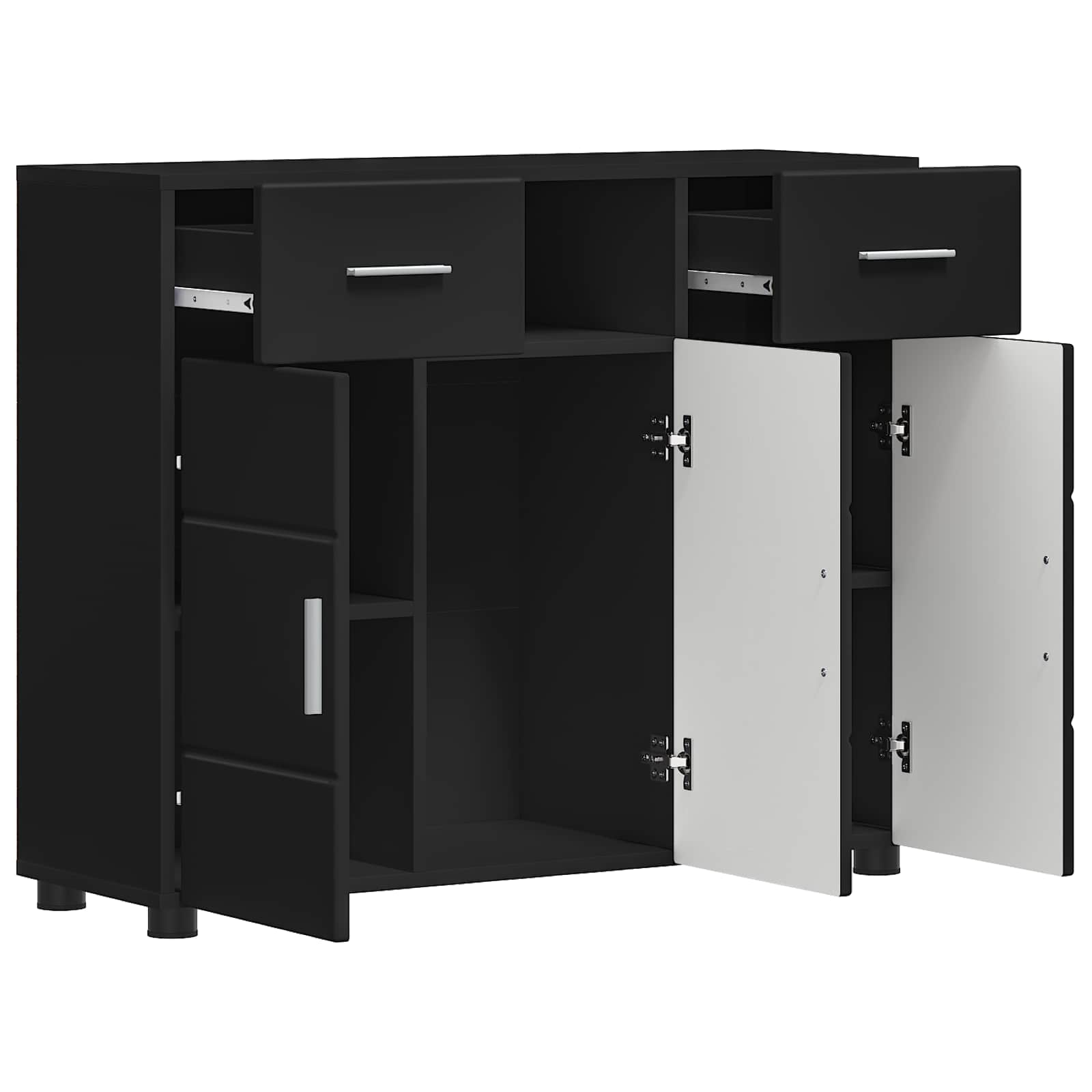 Holzschrank Schwarz Holzwerkstoff