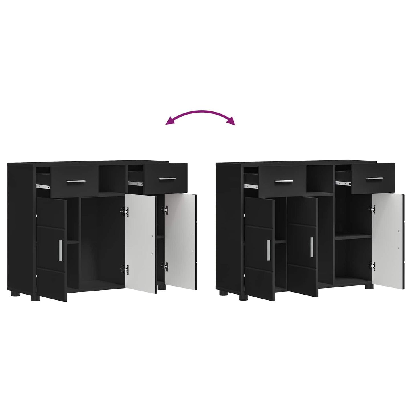 Holzschrank Schwarz Holzwerkstoff
