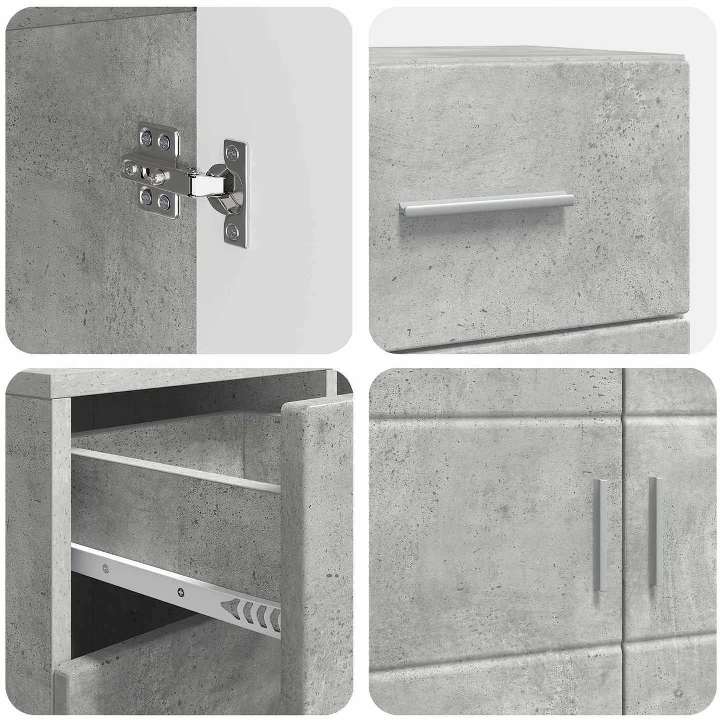 Holzschrank Beton Grau Holzwerkstoff
