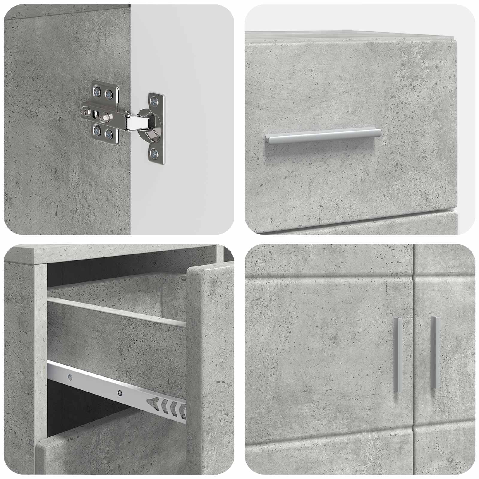 Holzschrank Beton Grau Holzwerkstoff