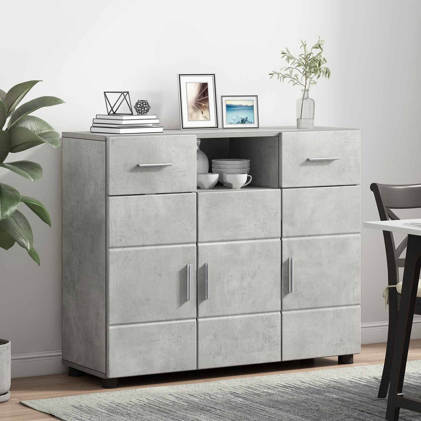 Holzschrank Beton Grau Holzwerkstoff