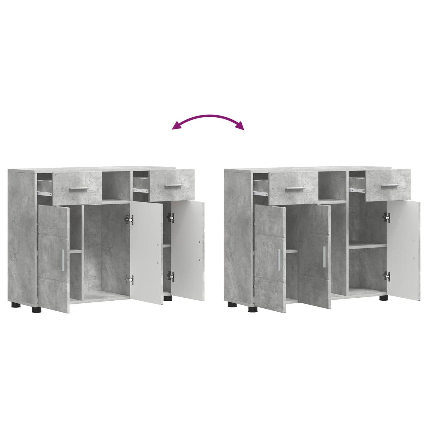 Holzschrank Beton Grau Holzwerkstoff