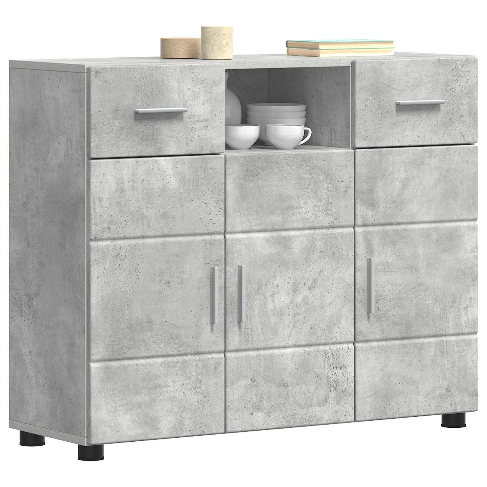Holzschrank Beton Grau Holzwerkstoff