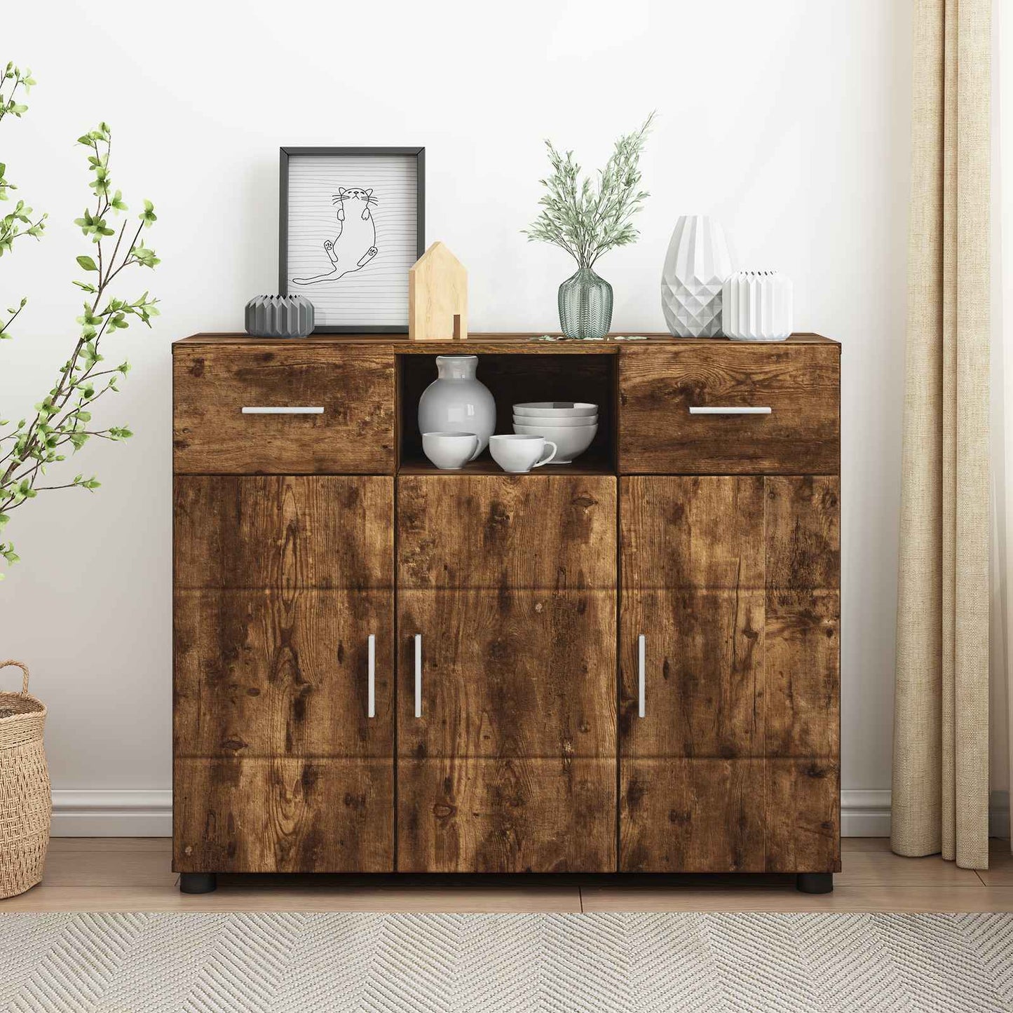 Holzschrank Geräucherte Eiche Holzwerkstoff