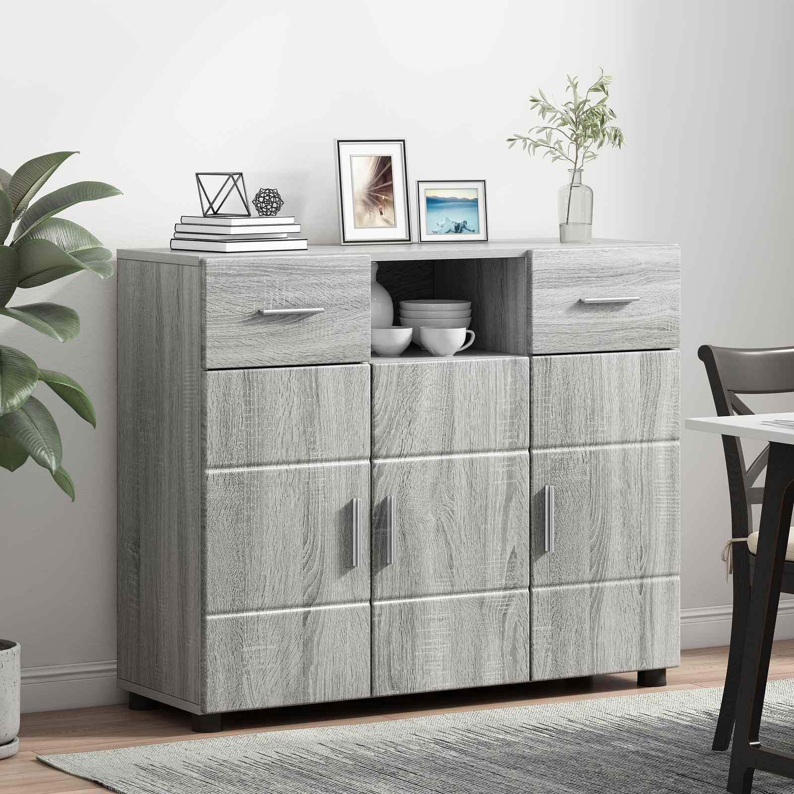 Holzschrank Graues Sonoma Holzwerkstoff