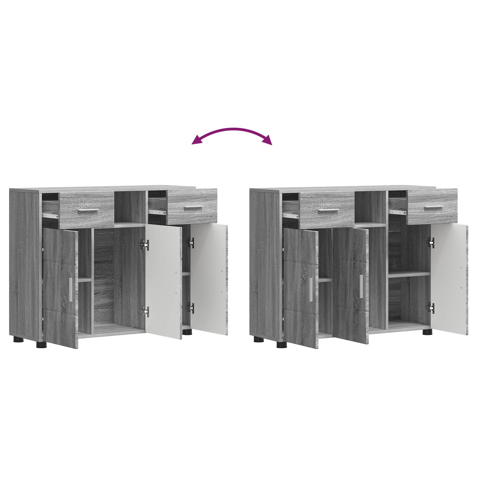 Holzschrank Graues Sonoma Holzwerkstoff