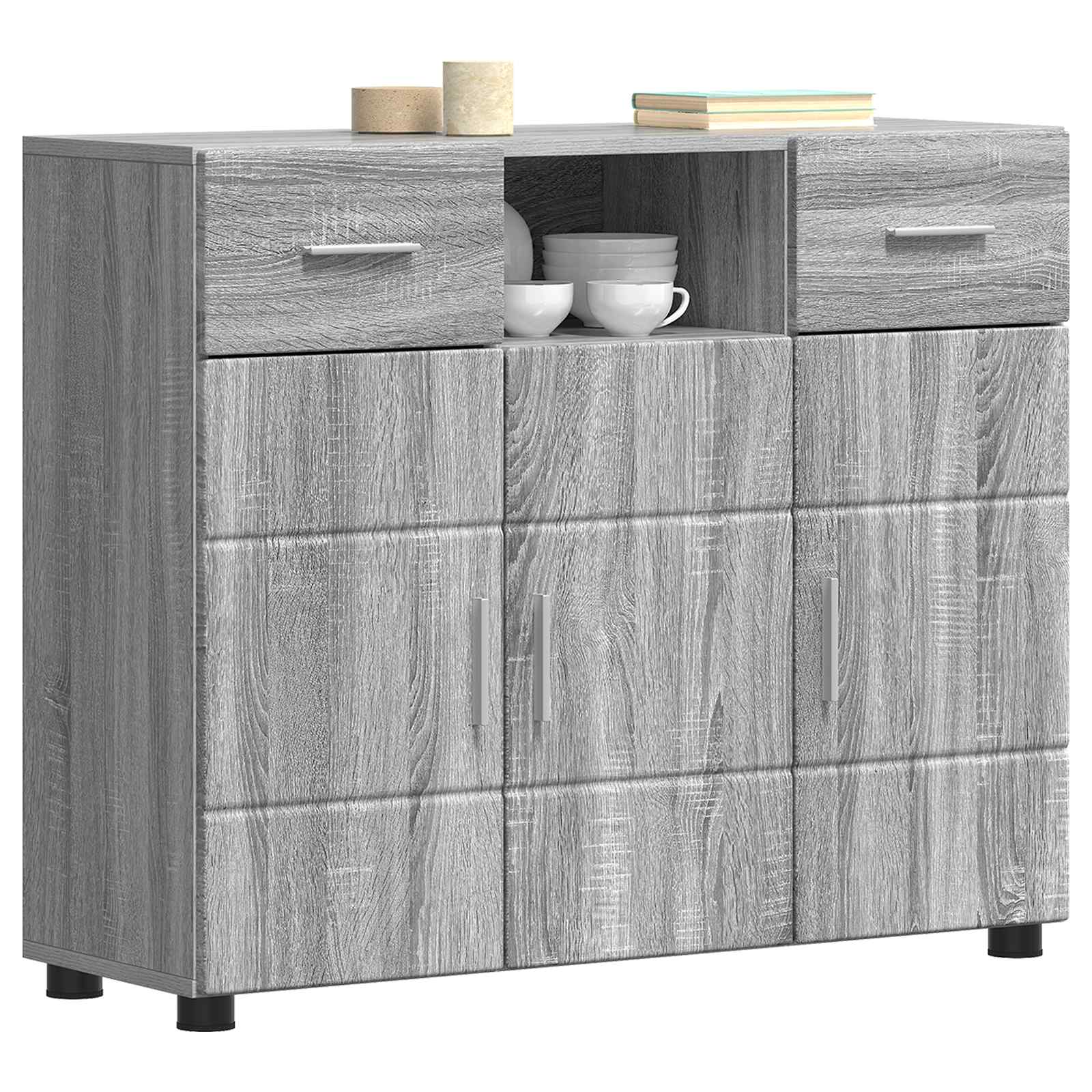 Holzschrank Graues Sonoma Holzwerkstoff