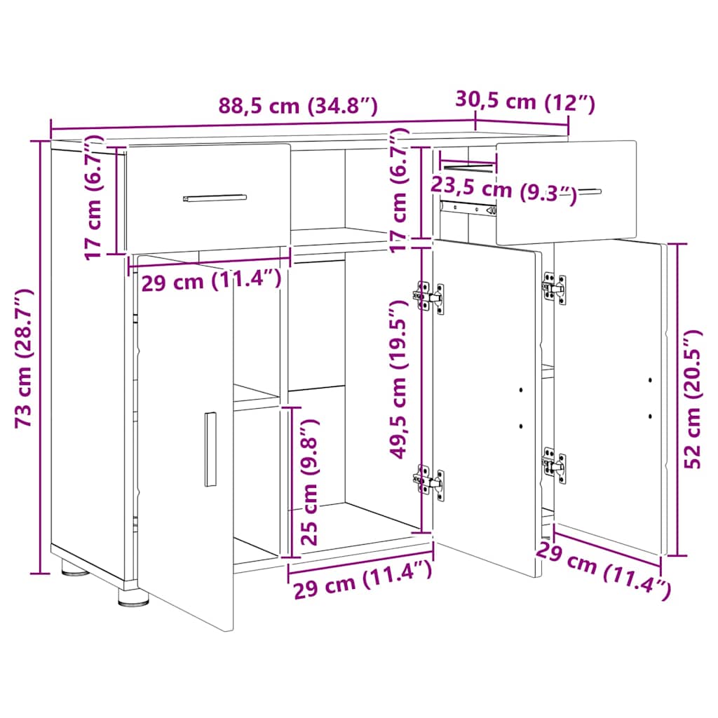 Holzschrank Artisan-Eiche Holzwerkstoff
