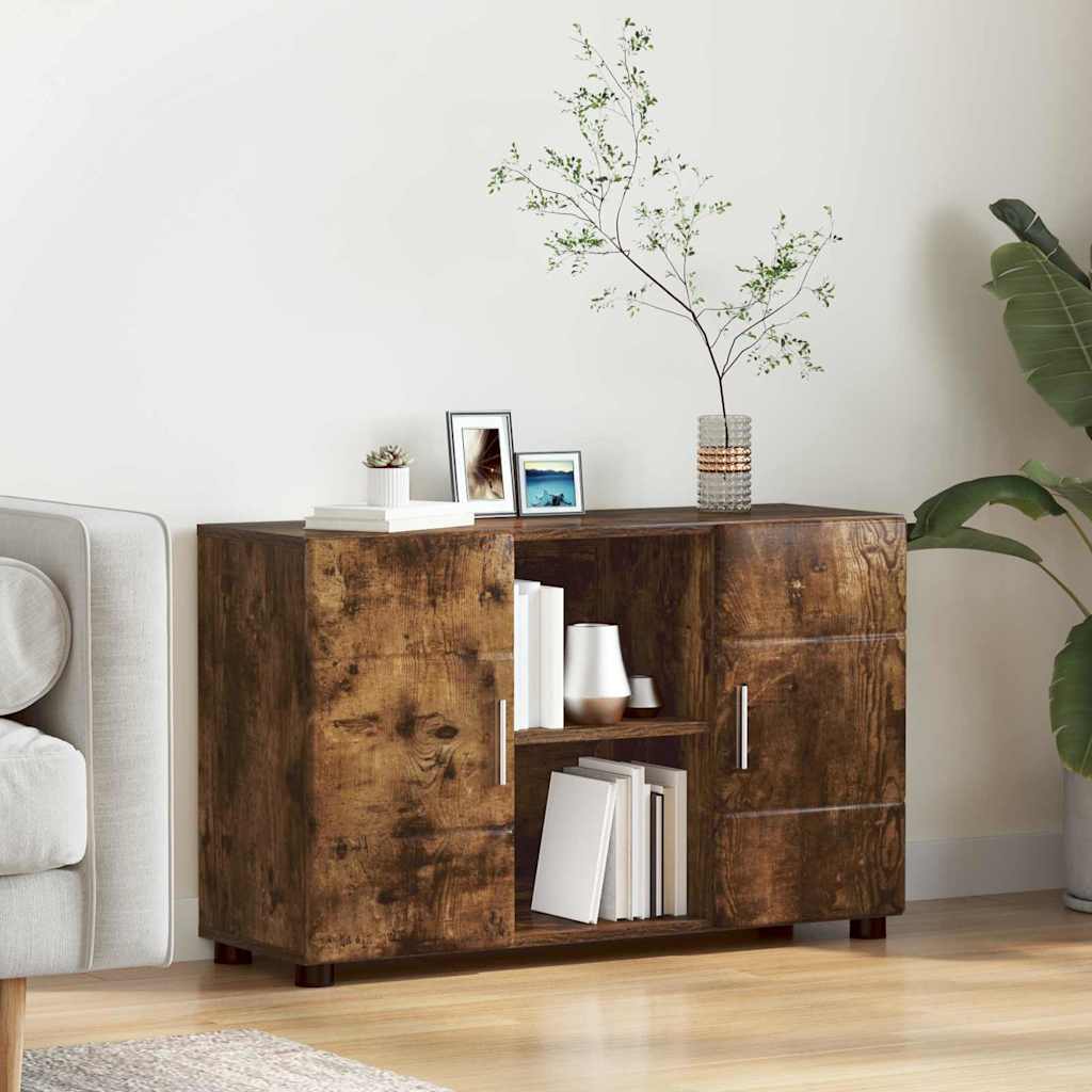Sideboard FLORIN 88,5 x 30,5 x 55,5 cm Geräucherte Eiche