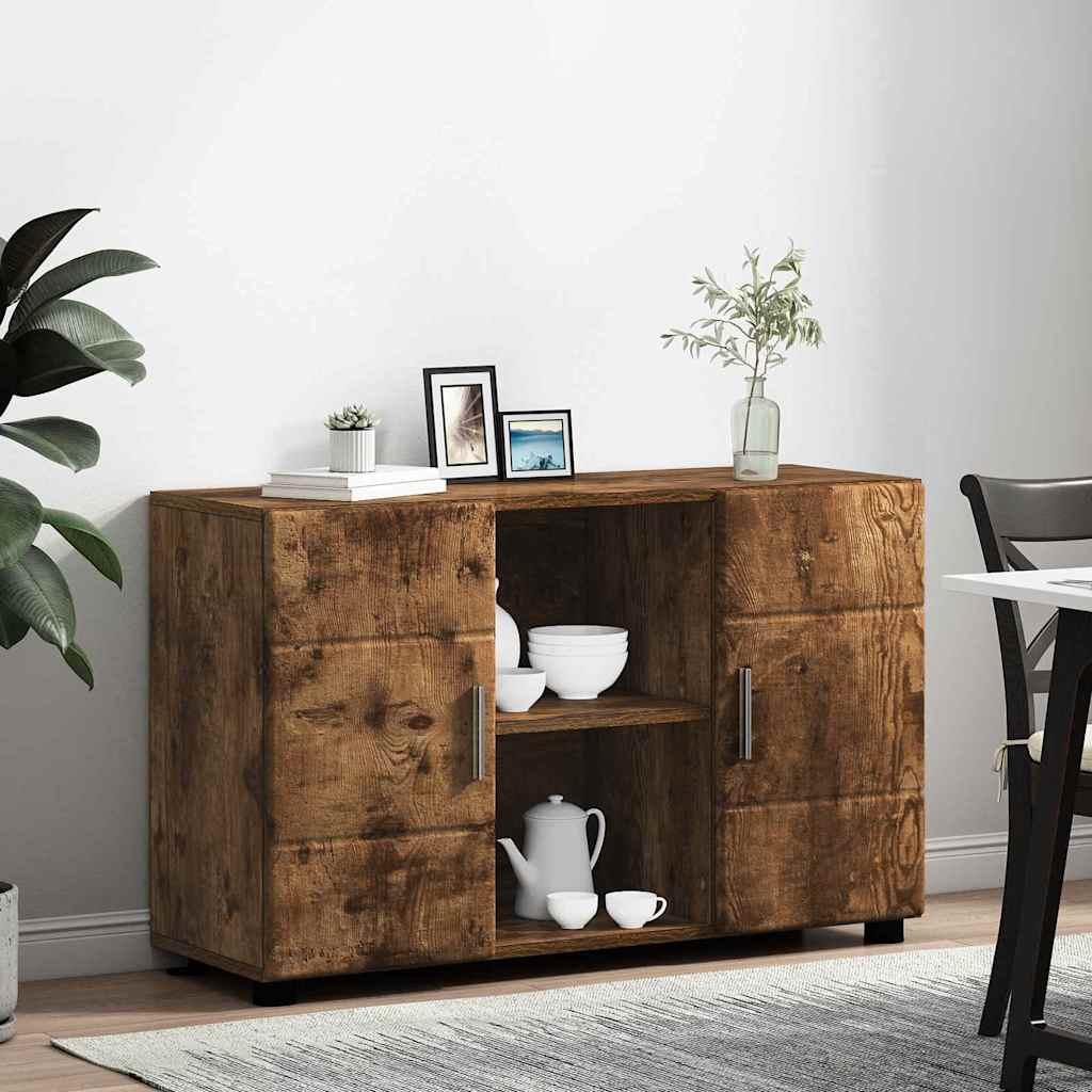 Sideboard FLORIN 88,5 x 30,5 x 55,5 cm Geräucherte Eiche