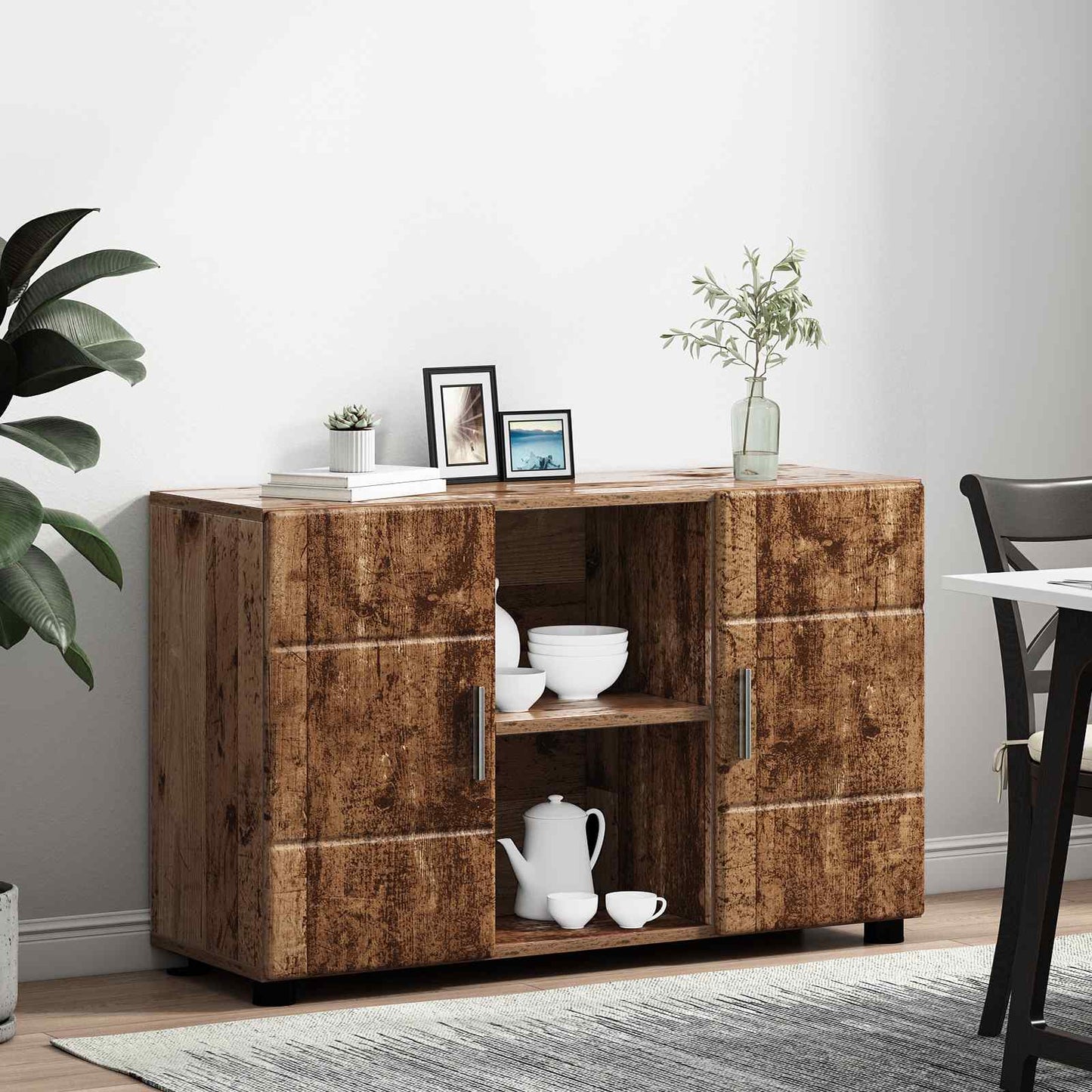 Sideboard FLORIN 88,5 x 30,5 x 55,5 cm Altholz Holzwerkstoff