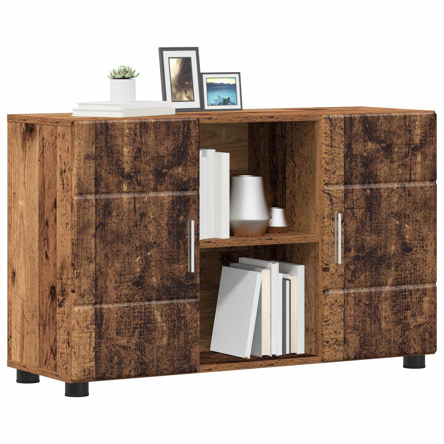 Sideboard FLORIN 88,5 x 30,5 x 55,5 cm Altholz Holzwerkstoff