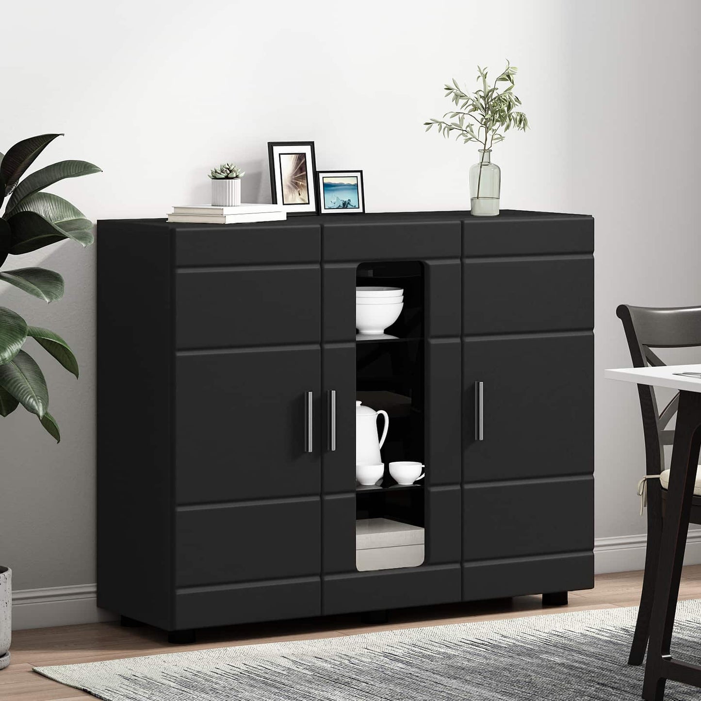 Holzschrank Schwarz Holzwerkstoff