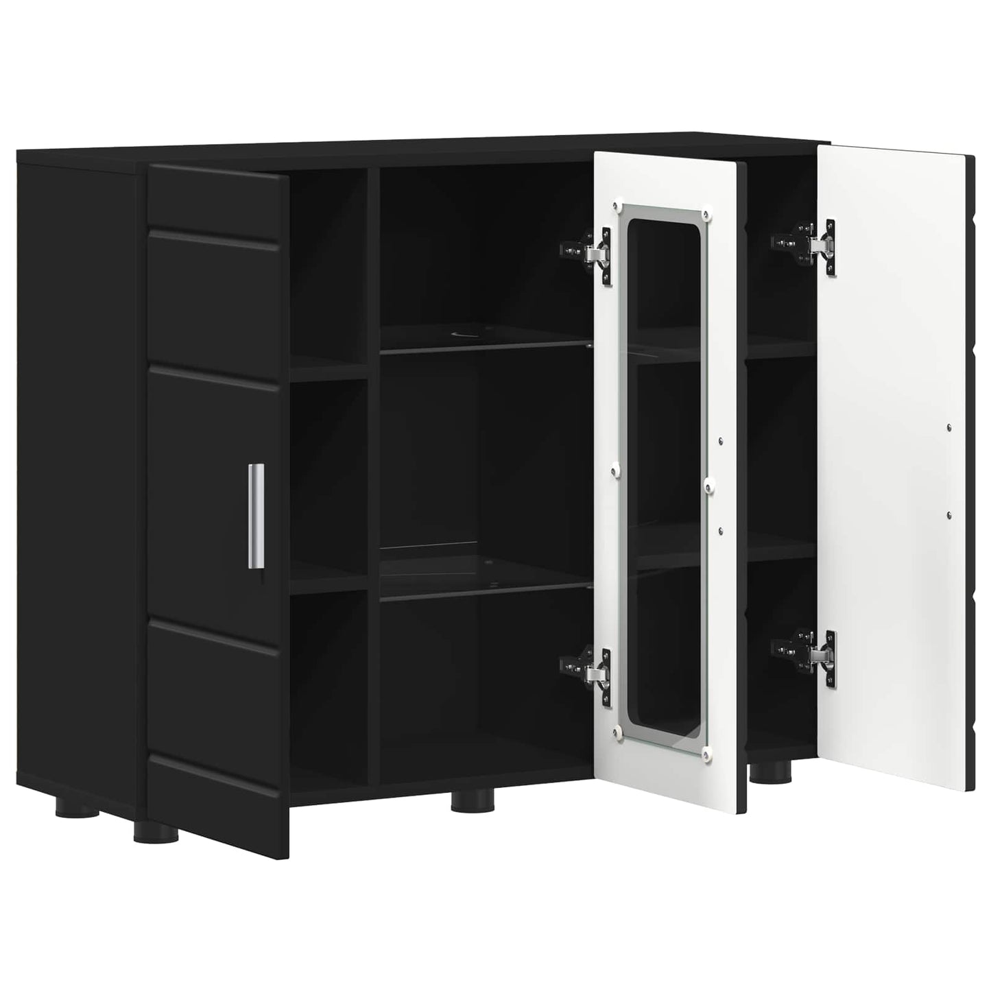 Holzschrank Schwarz Holzwerkstoff