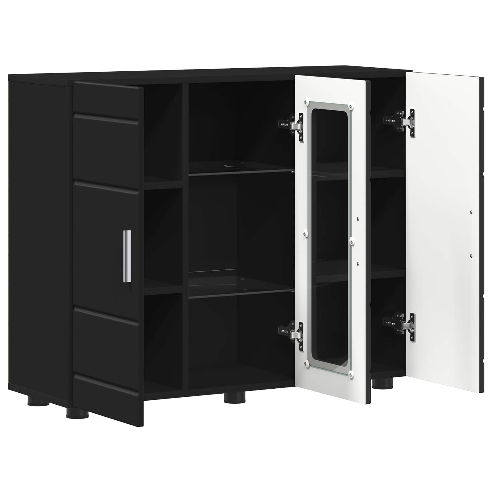 Holzschrank Schwarz Holzwerkstoff