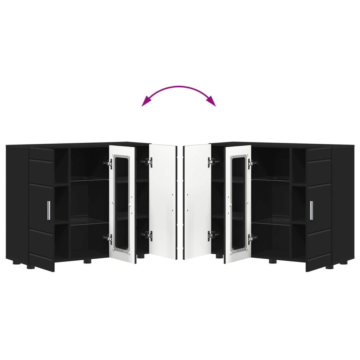 Holzschrank Schwarz Holzwerkstoff