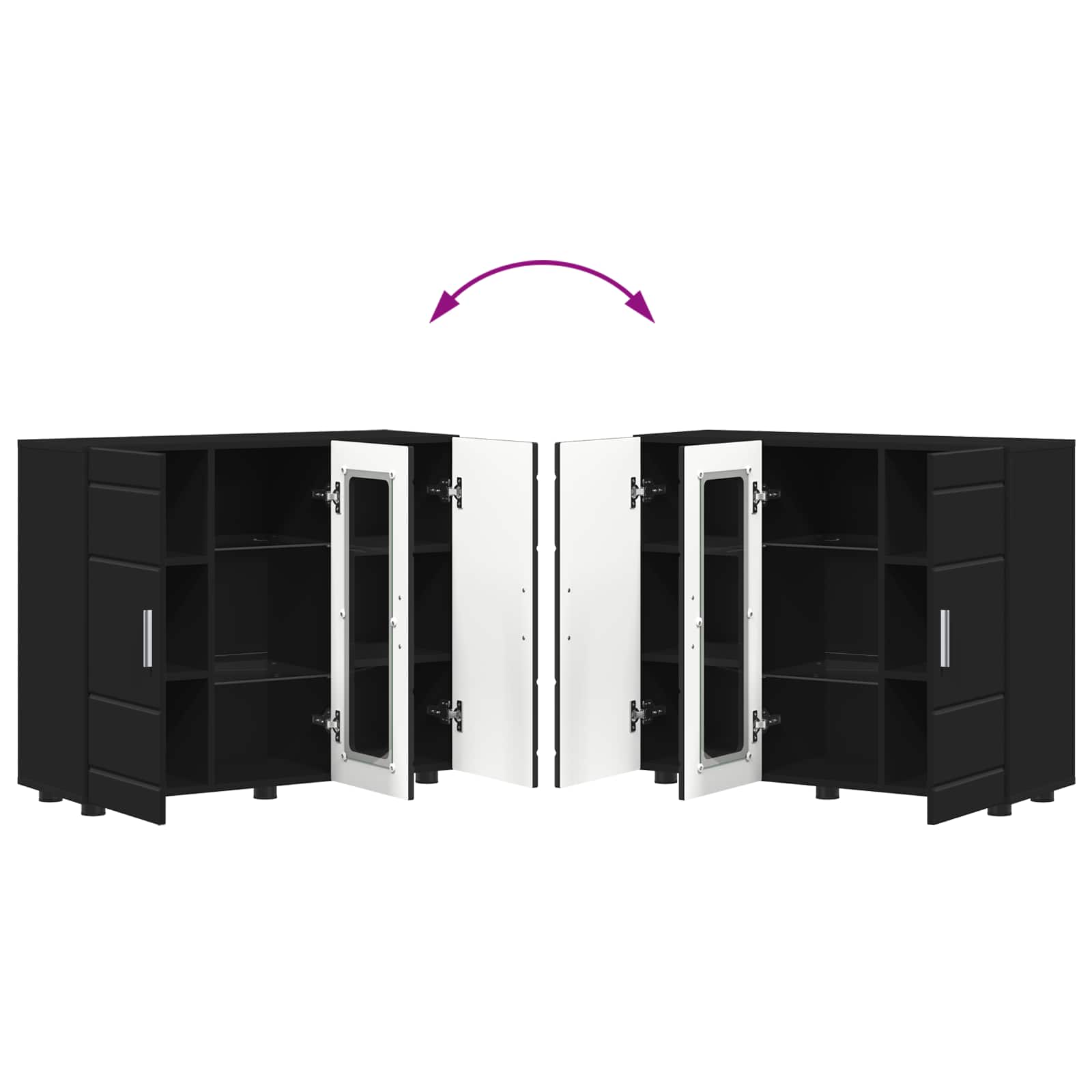 Holzschrank Schwarz Holzwerkstoff