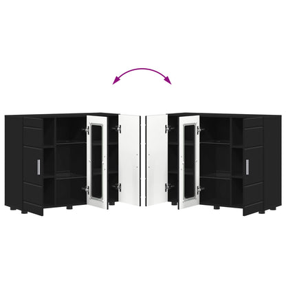 Holzschrank Schwarz Holzwerkstoff