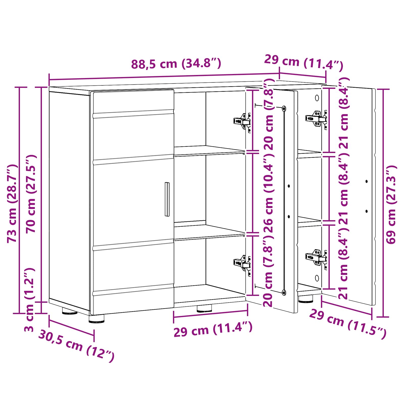 Holzschrank Schwarz Holzwerkstoff