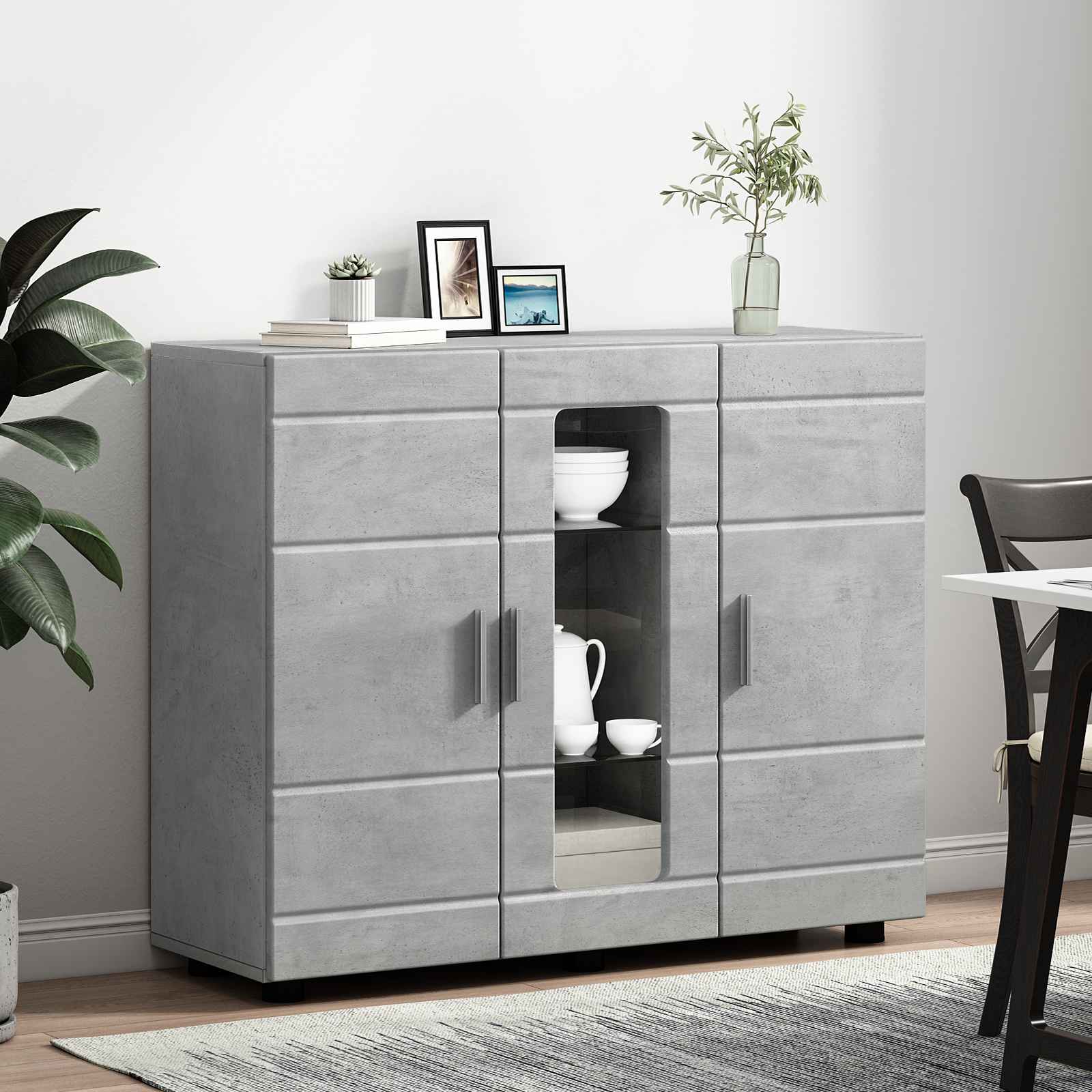 Holzschrank Beton Grau Holzwerkstoff