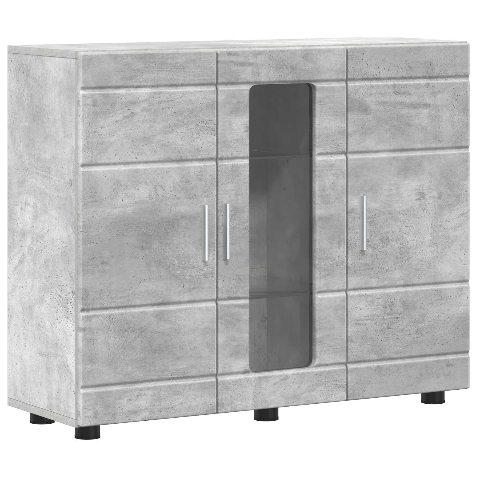 Holzschrank Beton Grau Holzwerkstoff