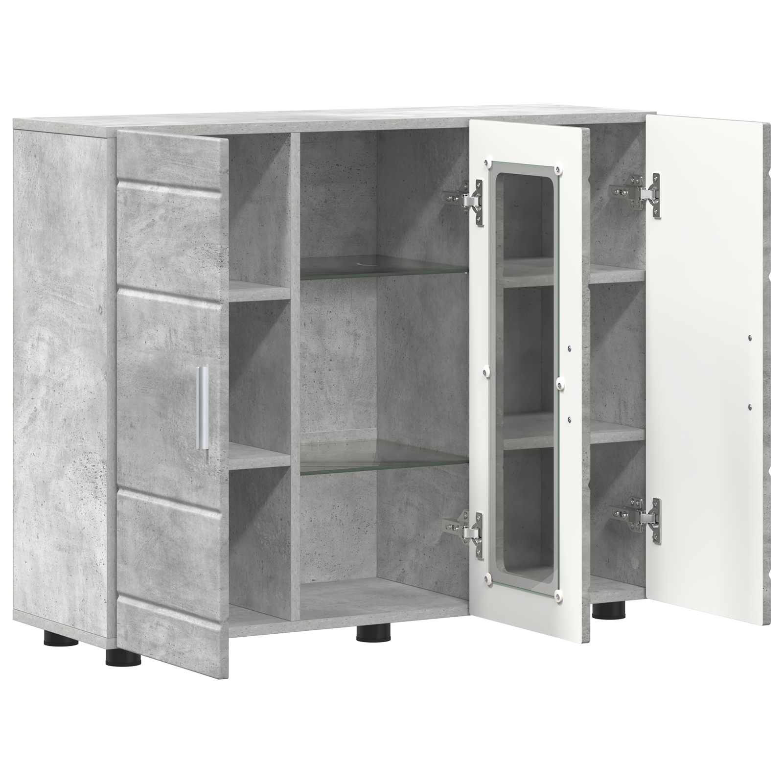 Holzschrank Beton Grau Holzwerkstoff