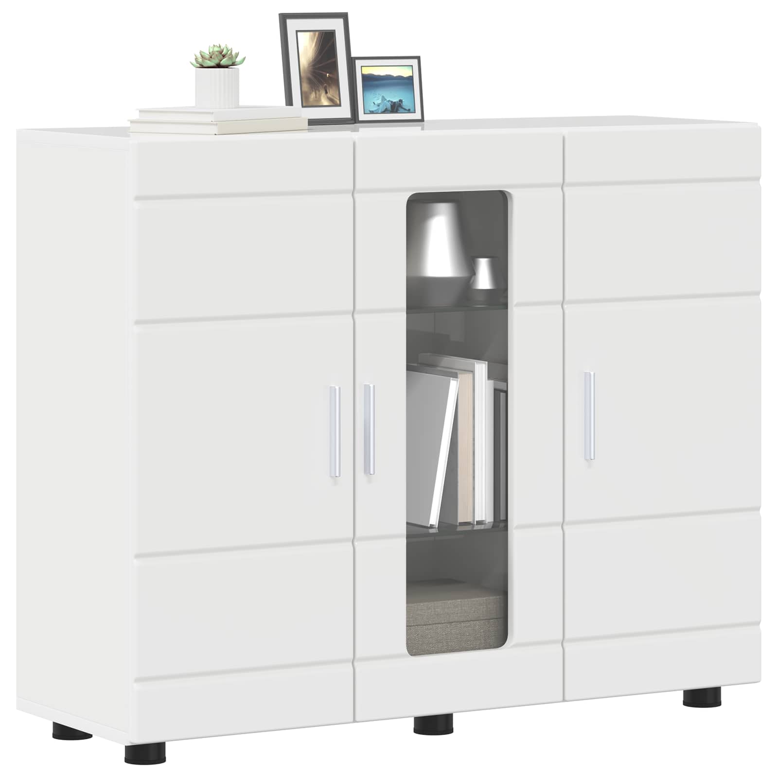 Holzschrank Hochglanz Weiß Holzwerkstoff