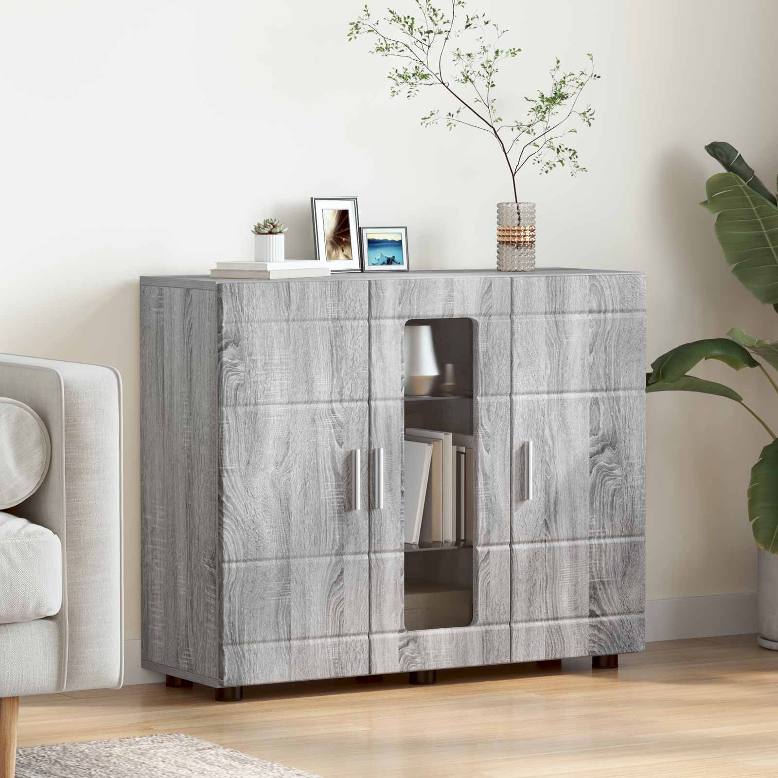 Holzschrank Graues Sonoma Holzwerkstoff