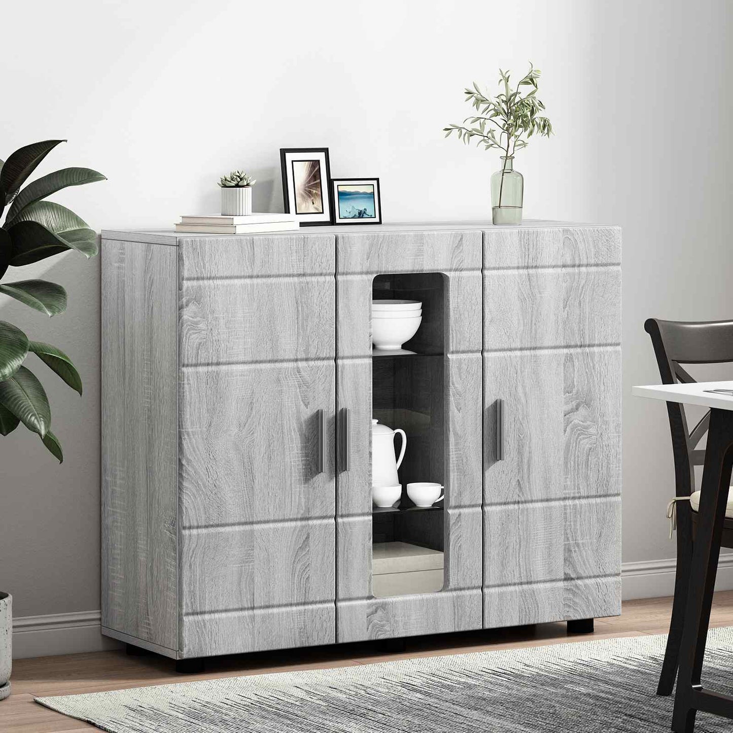 Holzschrank Graues Sonoma Holzwerkstoff