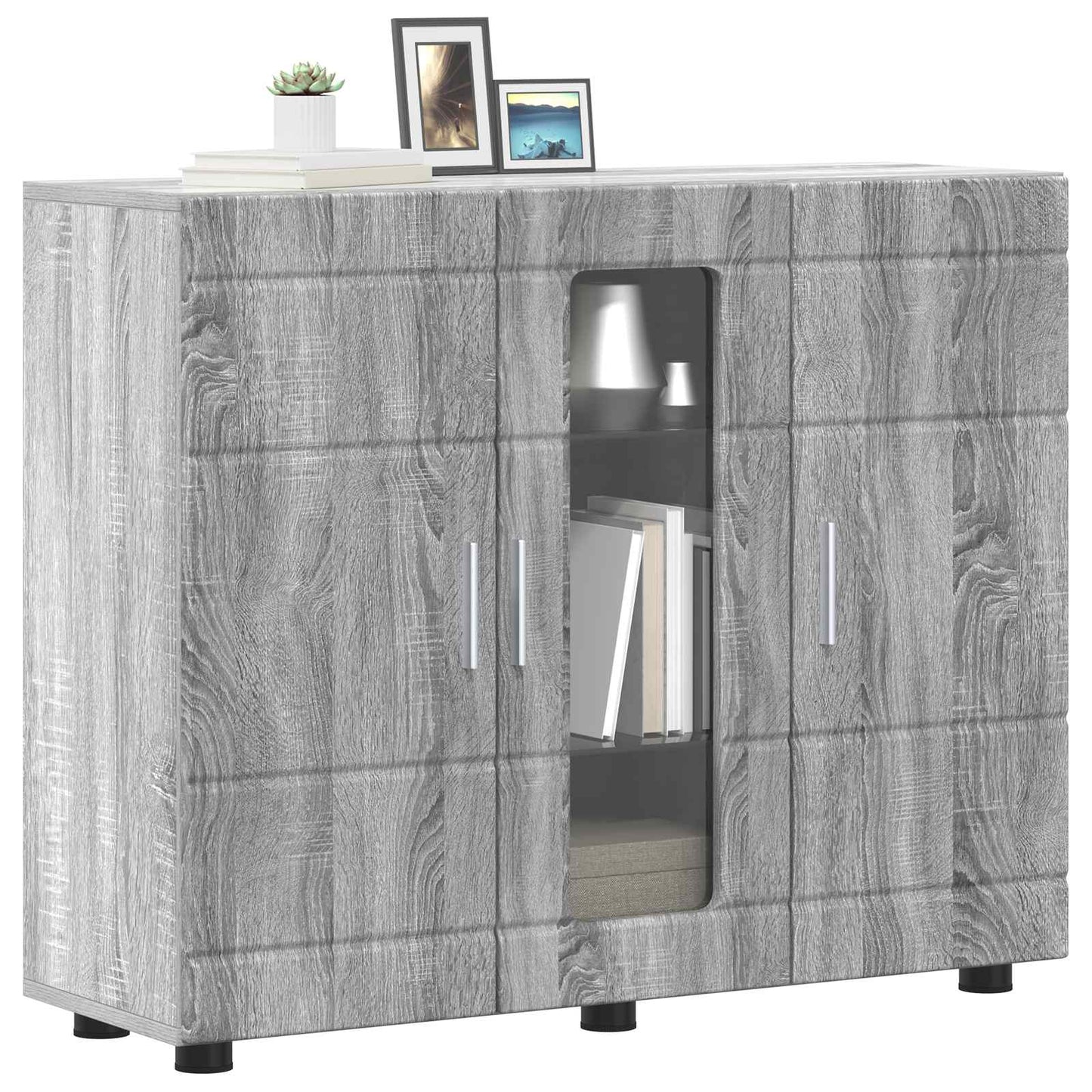 Holzschrank Graues Sonoma Holzwerkstoff