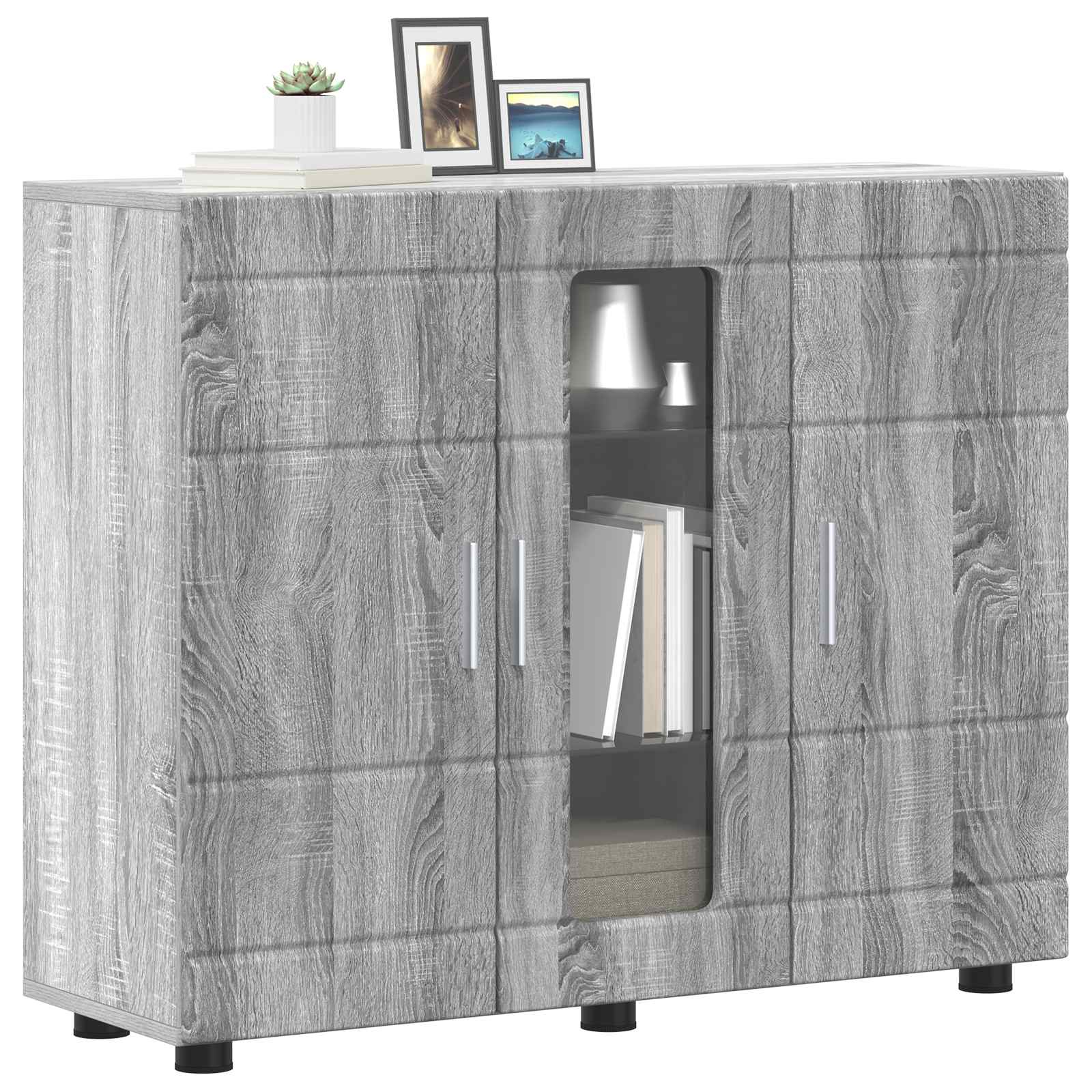 Holzschrank Graues Sonoma Holzwerkstoff