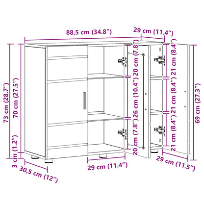 Holzschrank Artisan-Eiche Holzwerkstoff