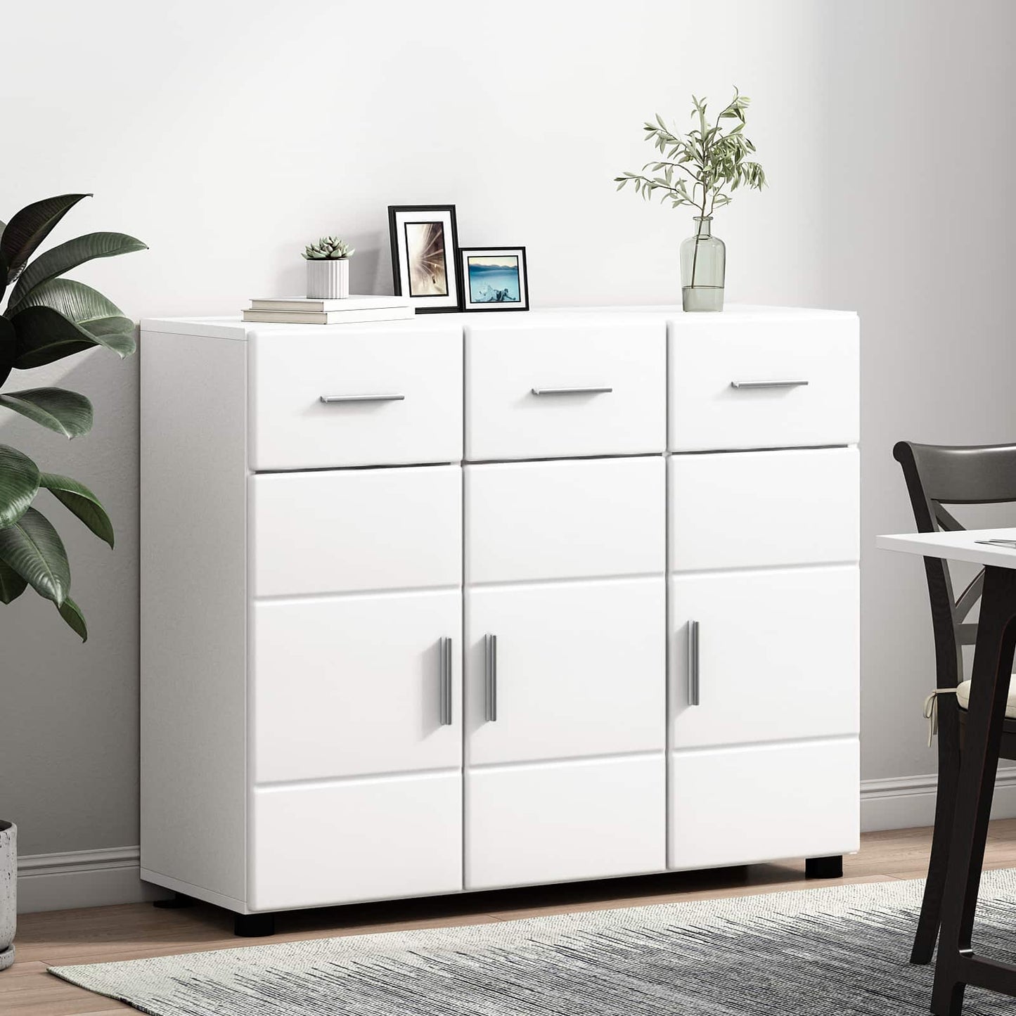 Sideboard FLORIN 88,5 x 30,5 x 73 cm Weiß Holzwerkstoff